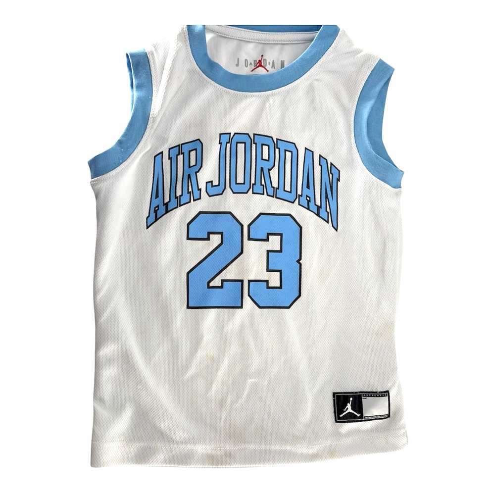 Air Jordan 24 Kids' White and Light Blue Jersey